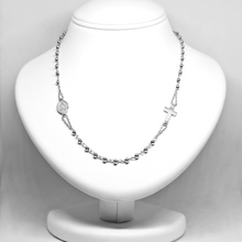 Load image into Gallery viewer, 925 Silver Rosary Necklace with Fatima Medal