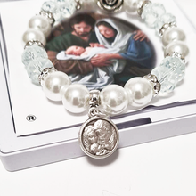 Load image into Gallery viewer, Holy Family Silver Blue Bracelet