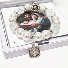 Load image into Gallery viewer, Holy Family Silver Blue Bracelet