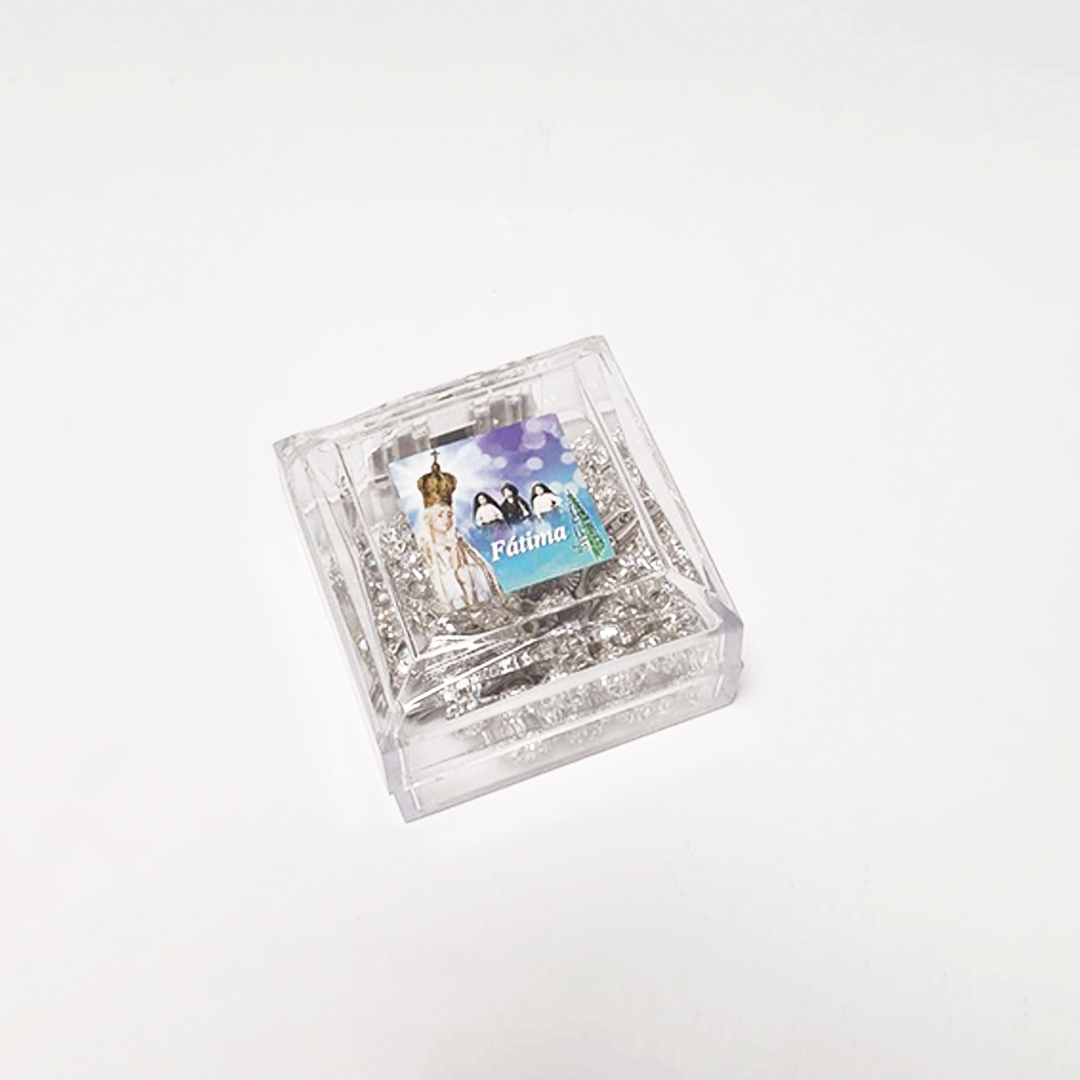 Premium Silver with Translucent Crystals Rosary of Fatima