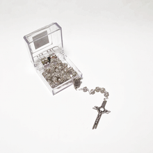 Load image into Gallery viewer, Premium Silver with Translucent Crystals Rosary of Fatima
