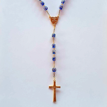Load image into Gallery viewer, Centennial Blue & Gold Murano Rosary