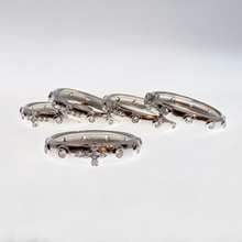 Load image into Gallery viewer, Decade Rosary Ring - Zirconia [Sterling Silver]
