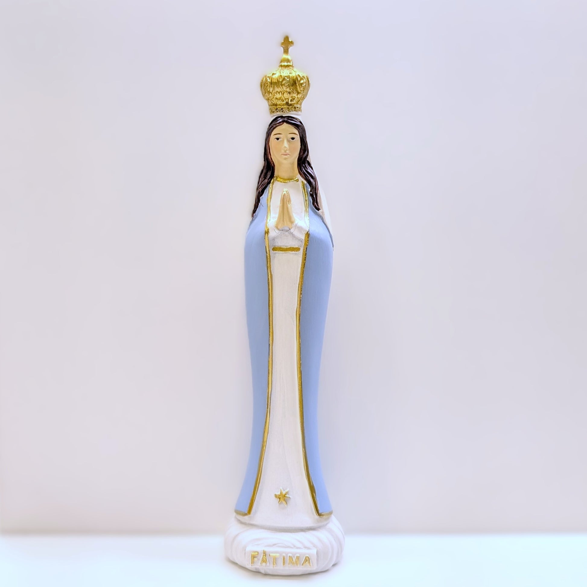Blue Our Lady of Fatima Statue with Golden Crown [7.9'' | 20cm]