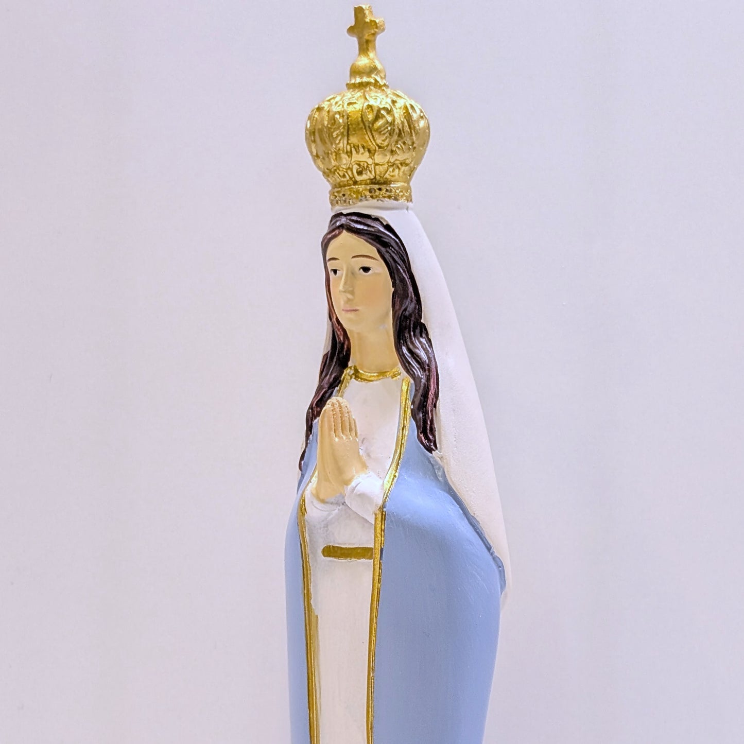 Blue Our Lady of Fatima Statue with Golden Crown [7.9'' | 20cm]