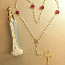 Load image into Gallery viewer, SET Rosary + Blue Our Lady of Fatima Statue [7.9'' | 20cm]
