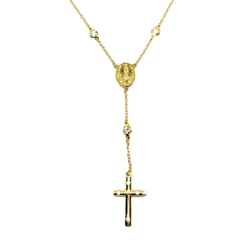 Rosary Necklace and Bracelet with Fátima  [19.2Kt Gold]