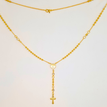 Load image into Gallery viewer, Gold Veneer Rosary Necklace
