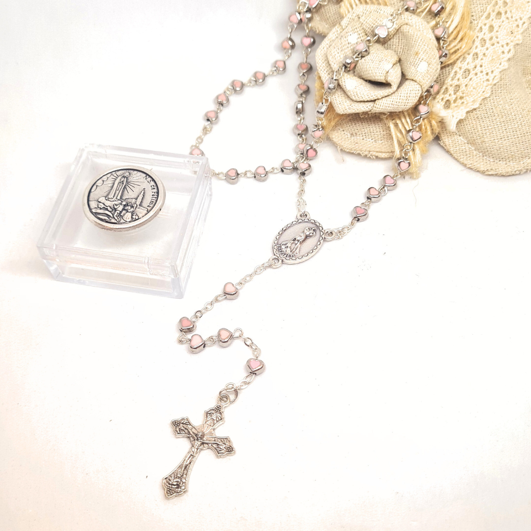 Heart-Shaped Bead Rosary [2 colors]