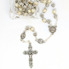 Load image into Gallery viewer, Medals of Fatima Pearl Rosary
