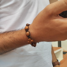 Load image into Gallery viewer, Olive Wood Decade Cross Bracelet
