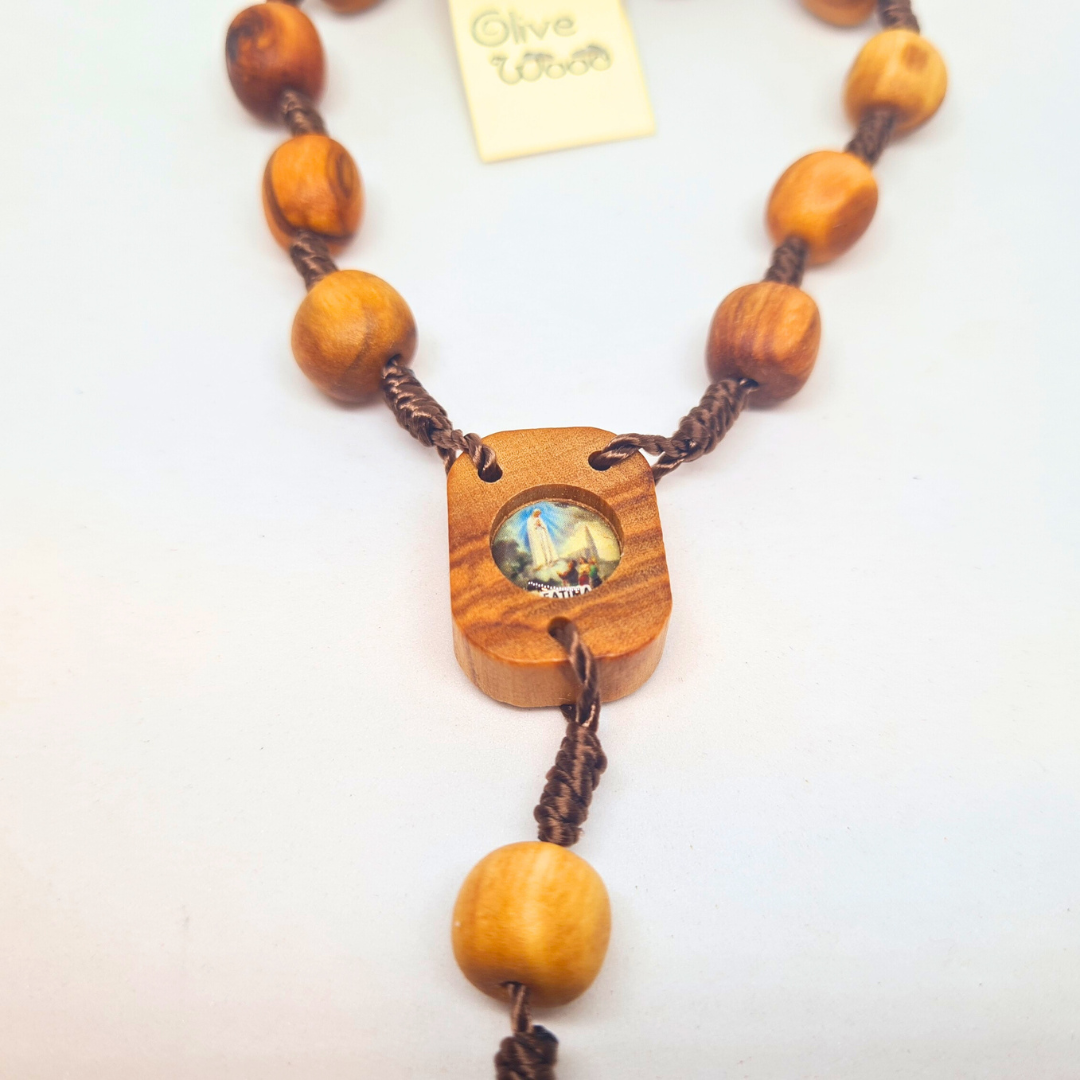 Olive Wood Decade Rosary - Apparitions of Our Lady of Fatima