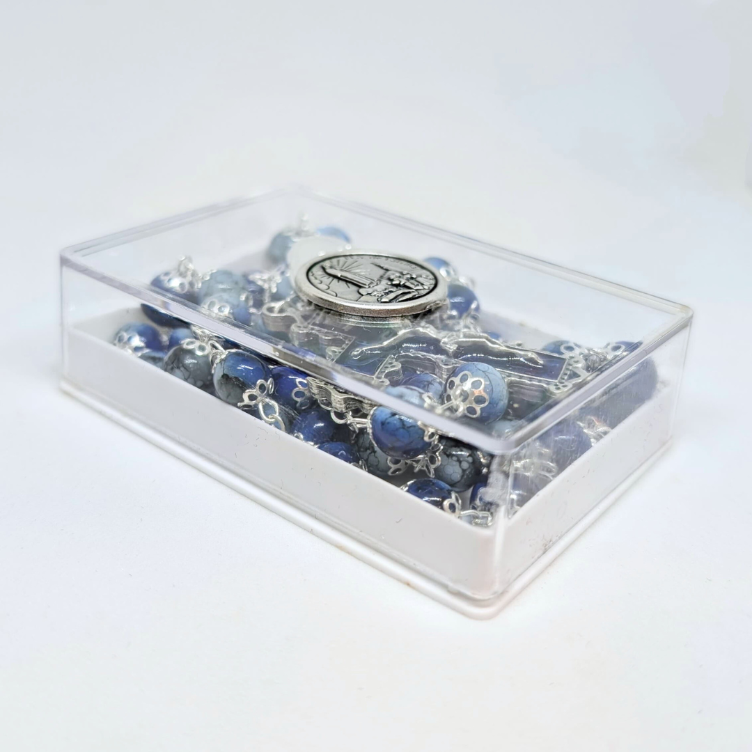 Our Lady Heart Blue Rosary