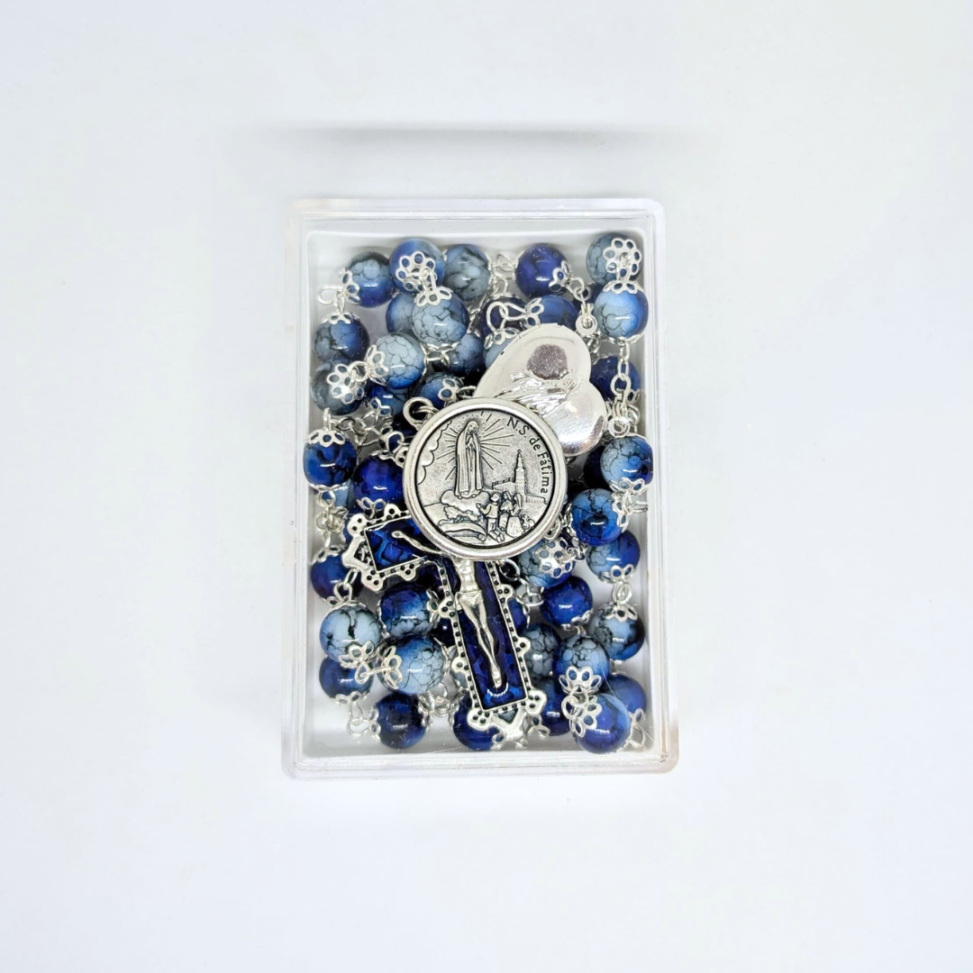 Our Lady Heart Blue Rosary