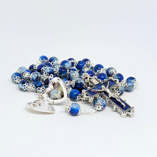 Load image into Gallery viewer, Our Lady Heart Blue Rosary
