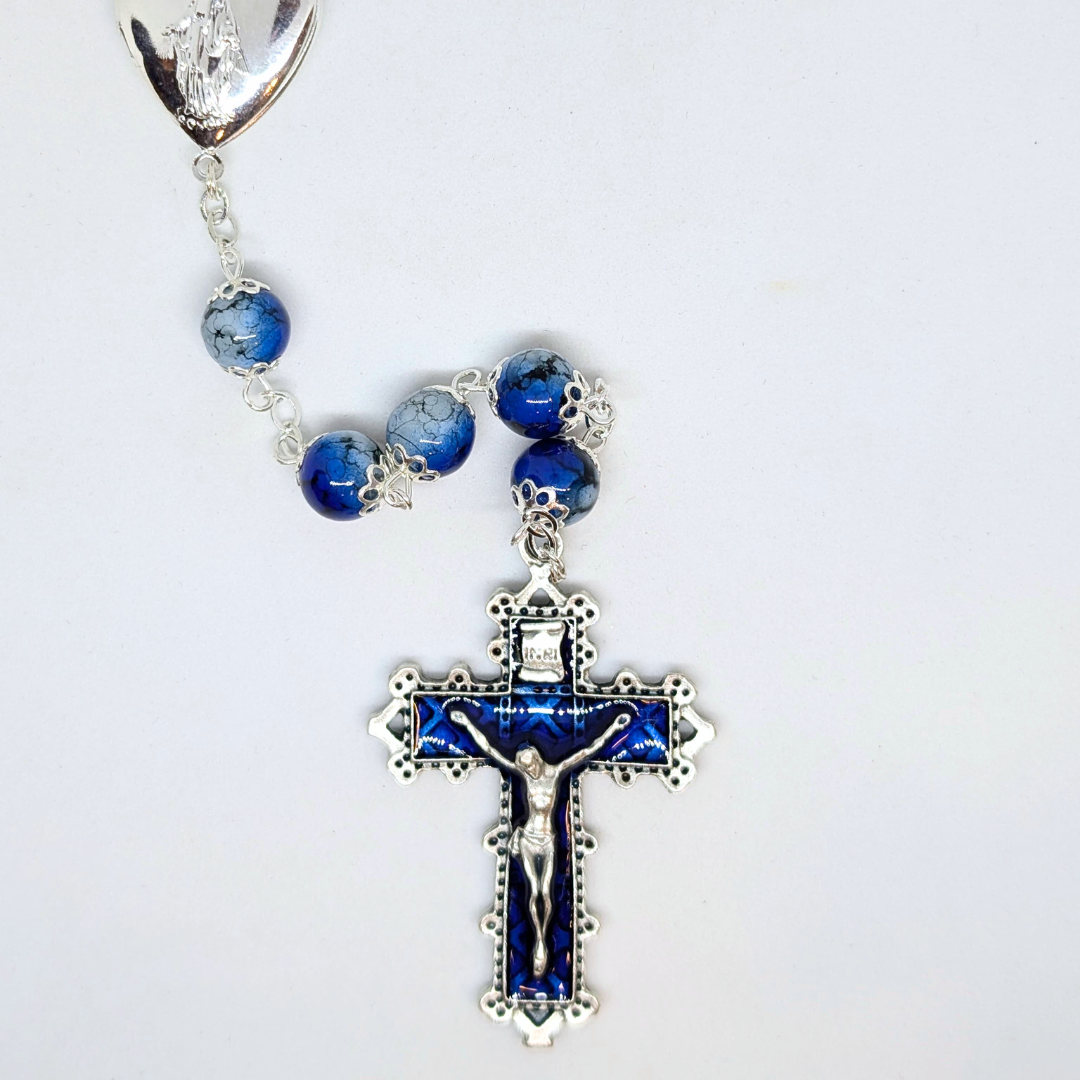 Our Lady Heart Blue Rosary