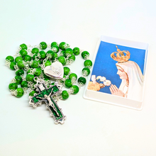 Load image into Gallery viewer, Our Lady Heart Green Rosary
