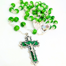 Load image into Gallery viewer, Our Lady Heart Green Rosary
