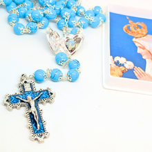 Load image into Gallery viewer, Our Lady Heart Light Blue Rosary
