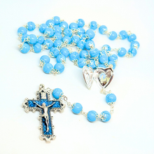 Load image into Gallery viewer, Our Lady Heart Light Blue Rosary
