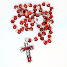 Load image into Gallery viewer, Our Lady Heart Red Rosary
