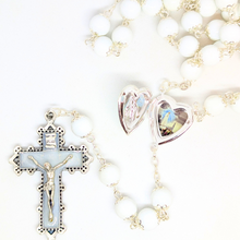 Load image into Gallery viewer, Our Lady Heart White Rosary

