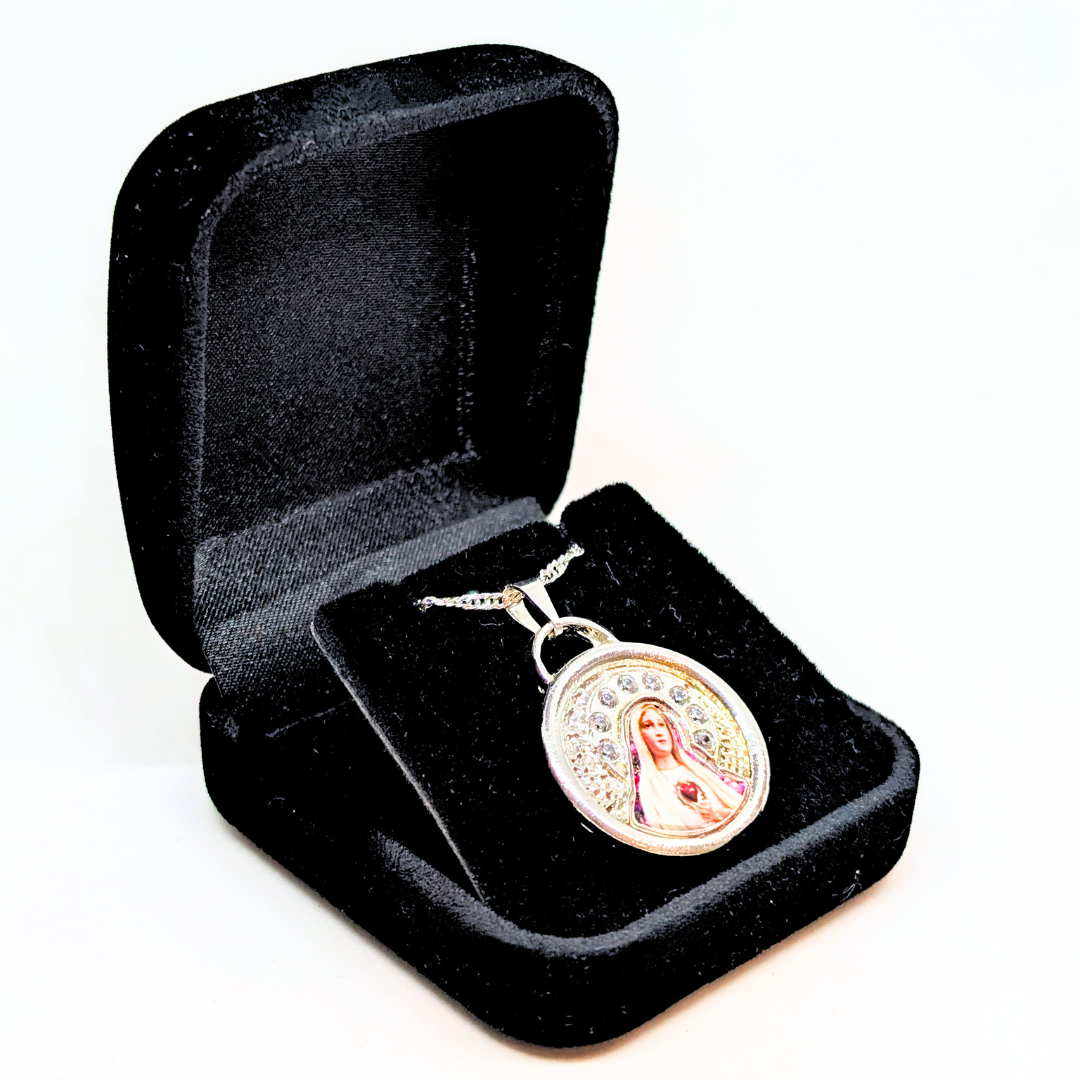Our Lady of Fatima Necklace - Zirconia