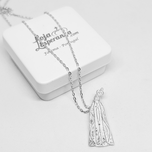 Our Lady of Fatima Necklace [Sterling Silver]