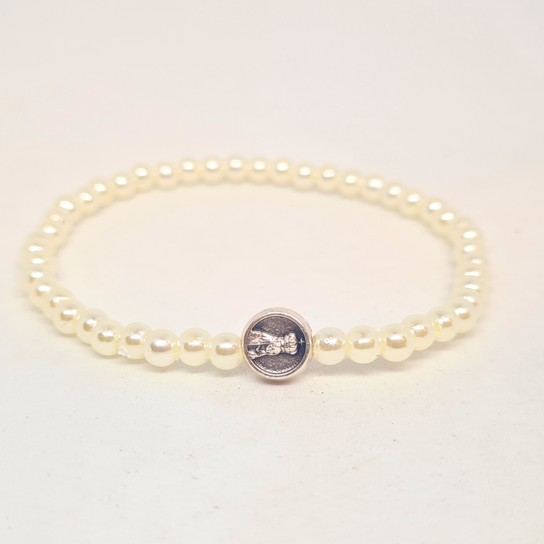 Our Lady of Fatima Pearl Bracelet with Medal