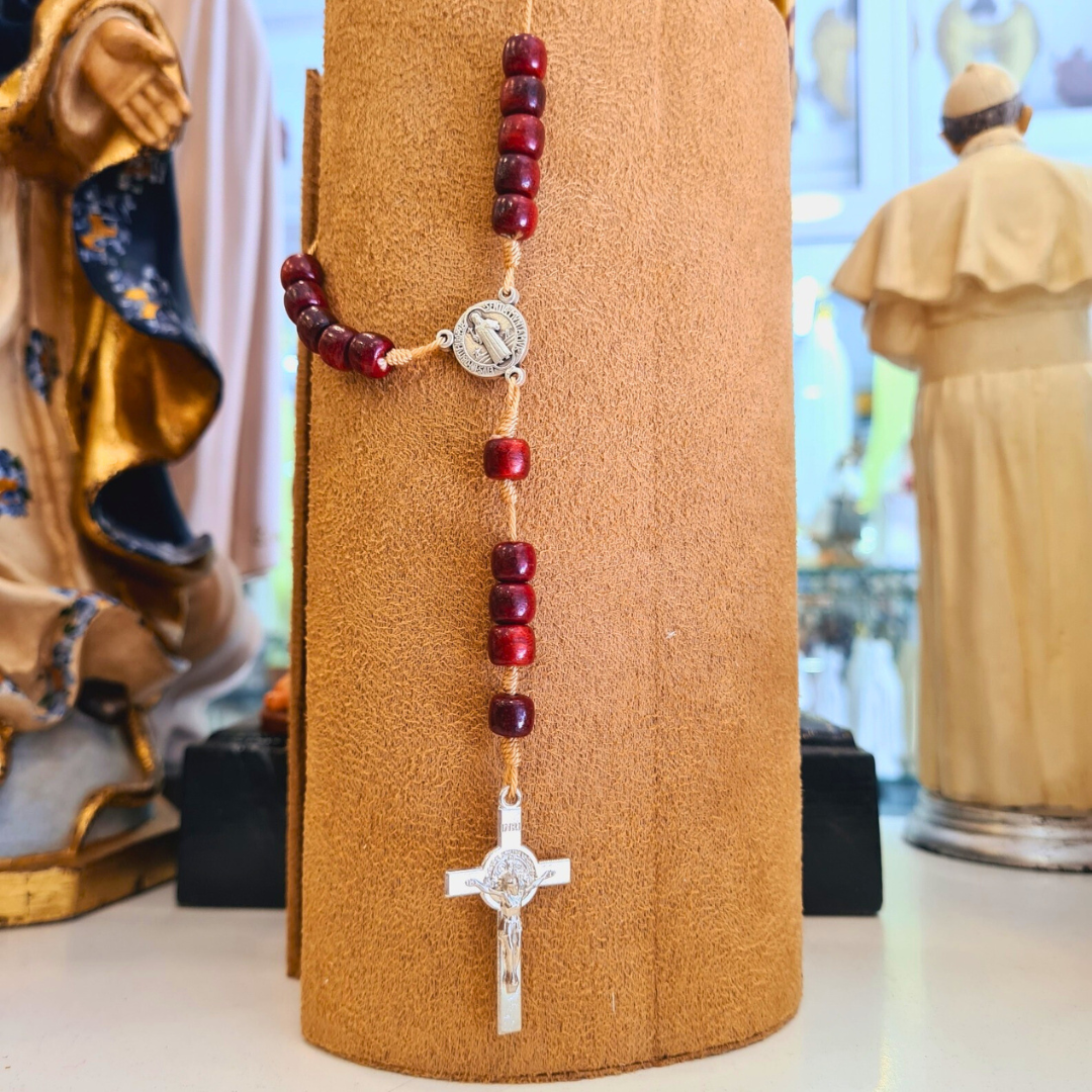 Saint Benedict Wood Decade Rosary