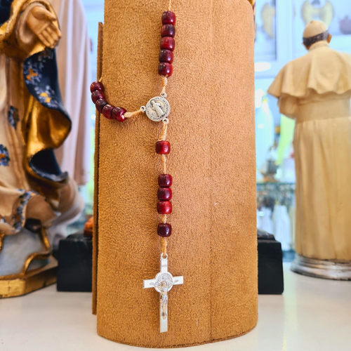 Saint Benedict Wood Decade Rosary
