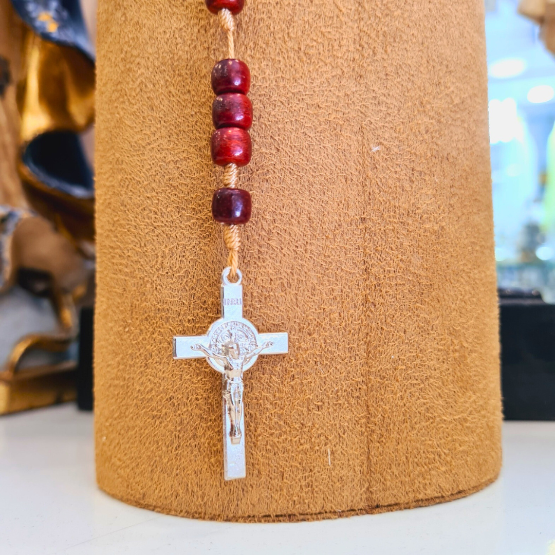 Saint Benedict Wood Decade Rosary