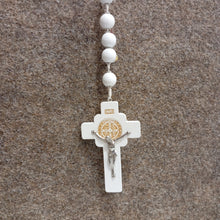 Load image into Gallery viewer, Saint Benedict Wood Wall Rosary [White]
