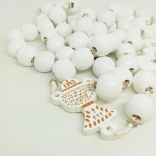 Load image into Gallery viewer, Saint Benedict Wood Wall Rosary [White]
