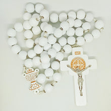 Load image into Gallery viewer, Saint Benedict Wood Wall Rosary [White]
