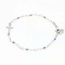Load image into Gallery viewer, Silver Cross Bracelet with Zirconia [925 Silver]
