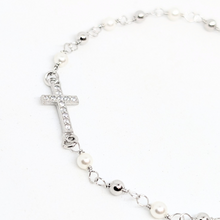 Load image into Gallery viewer, Silver Cross Bracelet with Zirconia [925 Silver]
