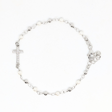 Load image into Gallery viewer, Silver Cross Bracelet with Zirconia [925 Silver]
