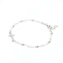 Load image into Gallery viewer, Silver Cross Bracelet with Zirconia [925 Silver]

