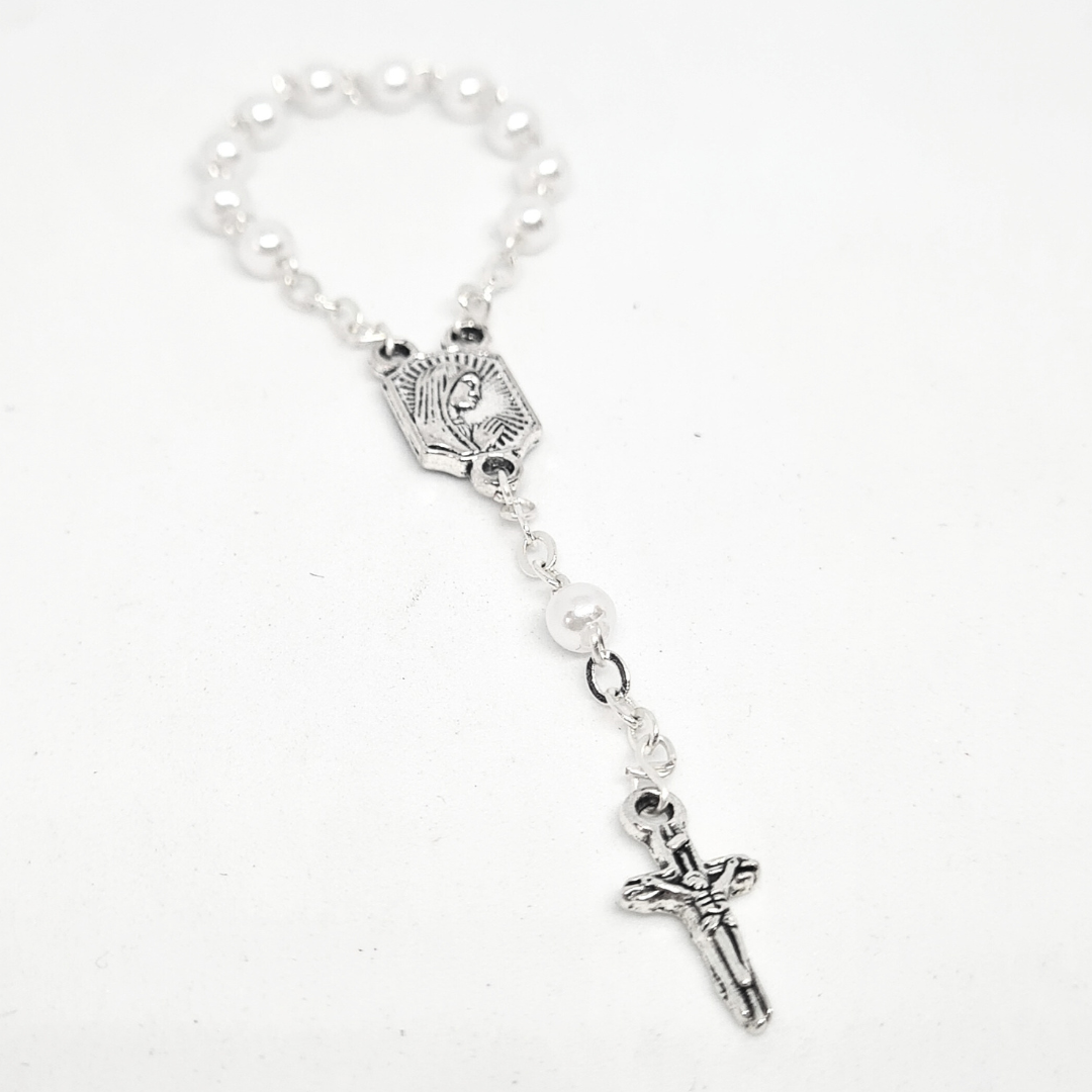 White Bead Decade Rosary