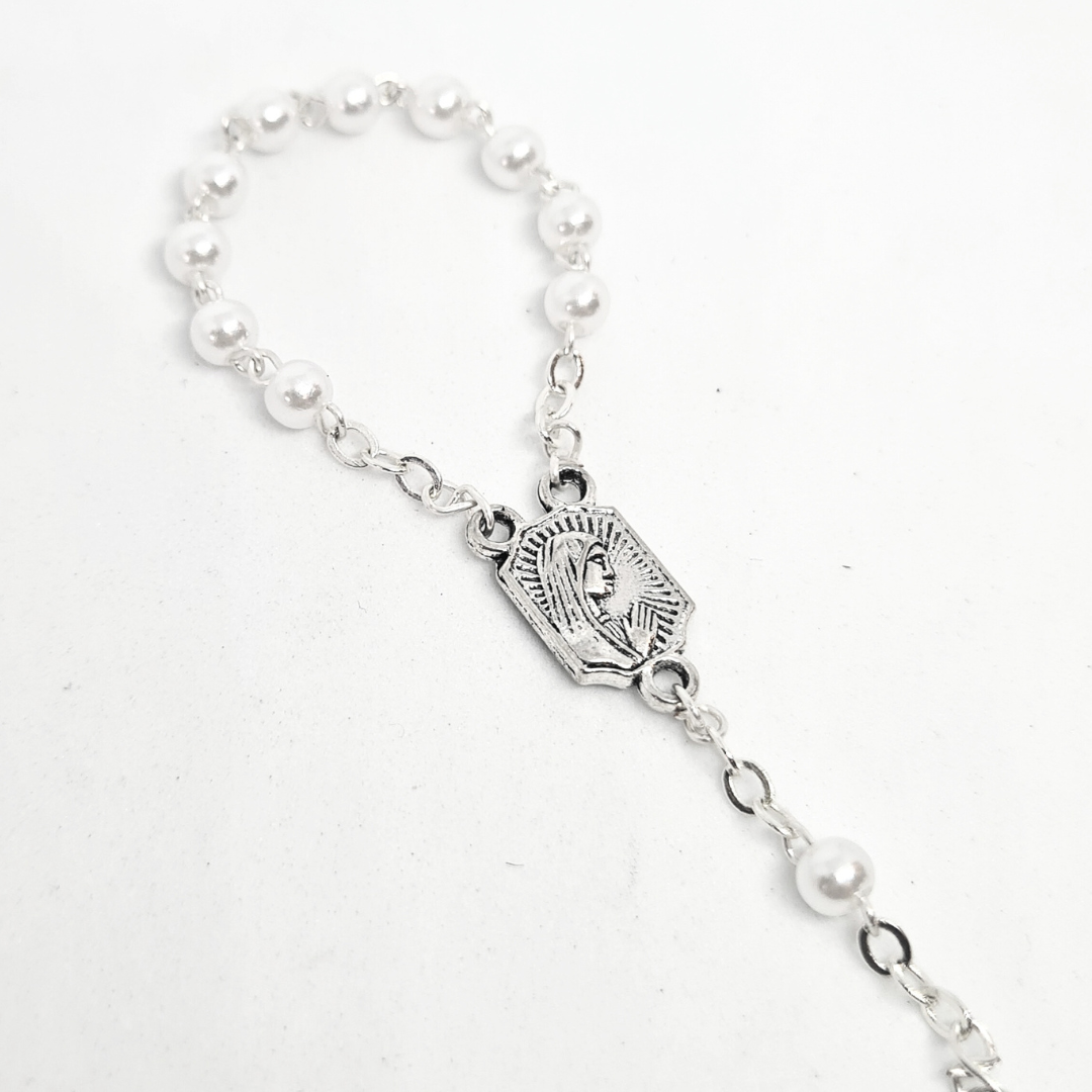 White Bead Decade Rosary