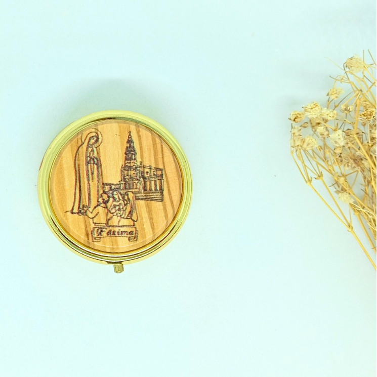 Wood - Pill / Rosary / Wafer Box - Apparitions of Our Lady of Fatima