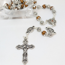 Load image into Gallery viewer, Wood Rosary - Medals of Fatima
