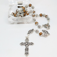 Load image into Gallery viewer, Wood Rosary - Medals of Fatima
