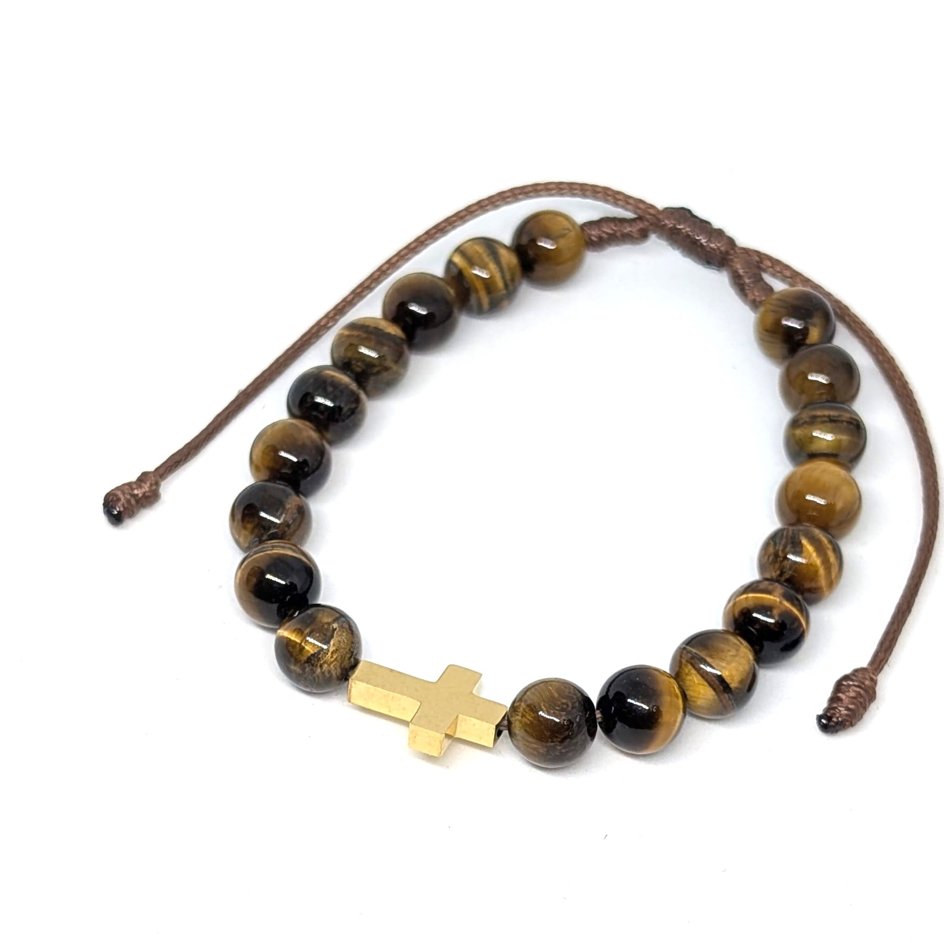 Our Lady of Fatima Bracelet with cross [Natural Stone]
