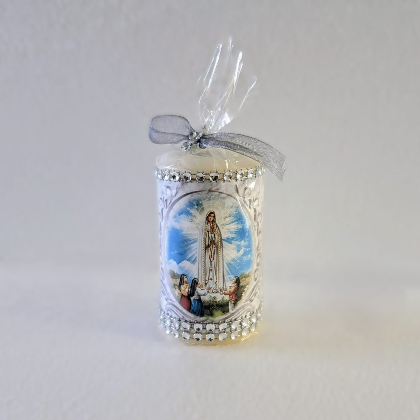 Our Lady Of Fatima Candle (Silver) 2.8'' | 7cm
