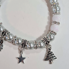 Load image into Gallery viewer, Christmas Bracelet - Cream and Gray
