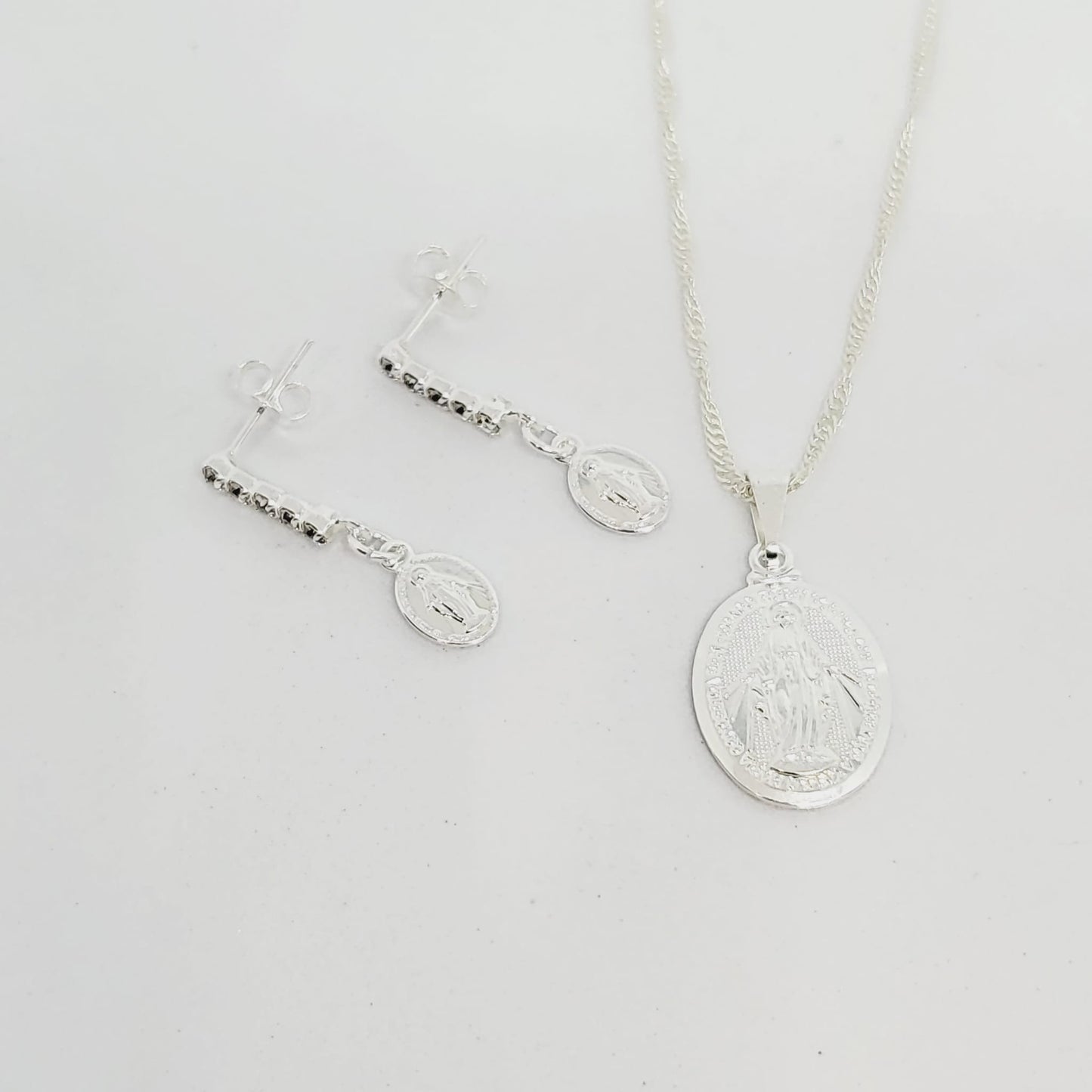 Pendant and Earrings Set - Miraculous Medal