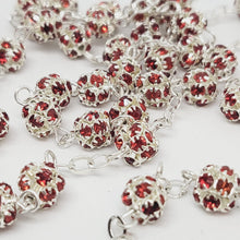 Load image into Gallery viewer, Premium Silver Medal of Fatima Rosary - Red
