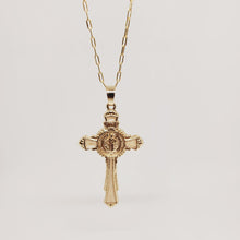 Load image into Gallery viewer, Saint Benedict Golden Necklace - Gold Bath
